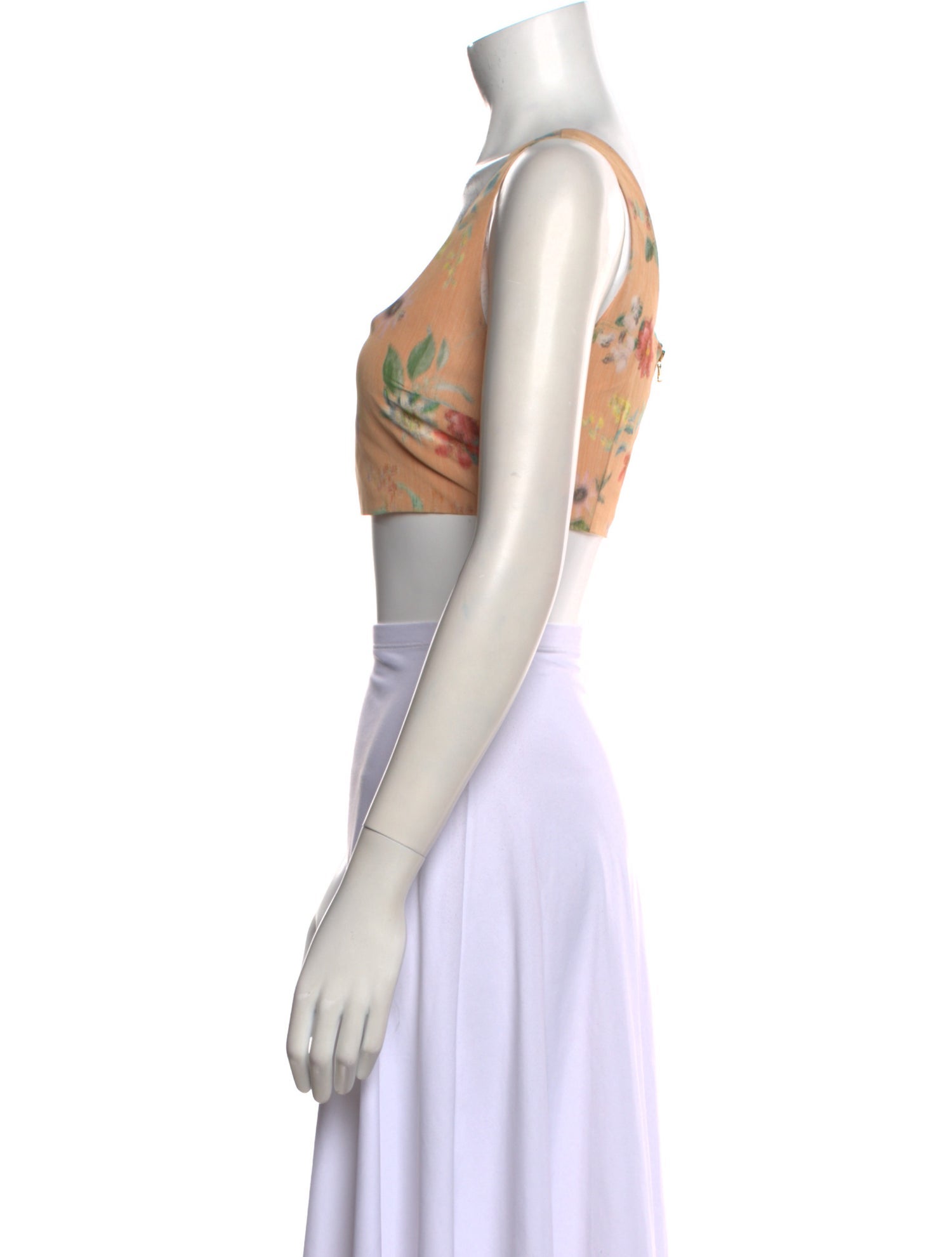 Markarian Printed Square Neckline Crop Top