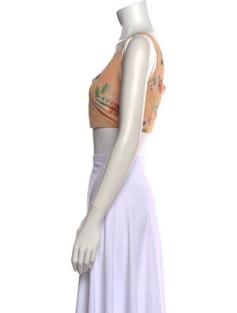 Markarian Printed Square Neckline Crop Top