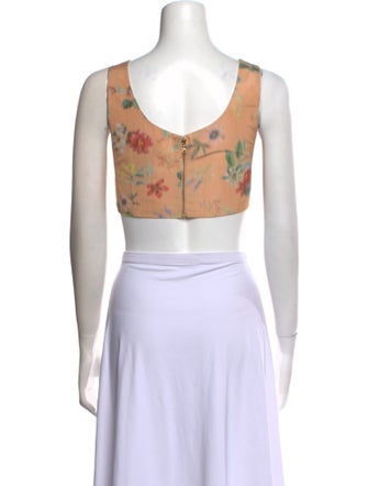 Markarian Printed Square Neckline Crop Top