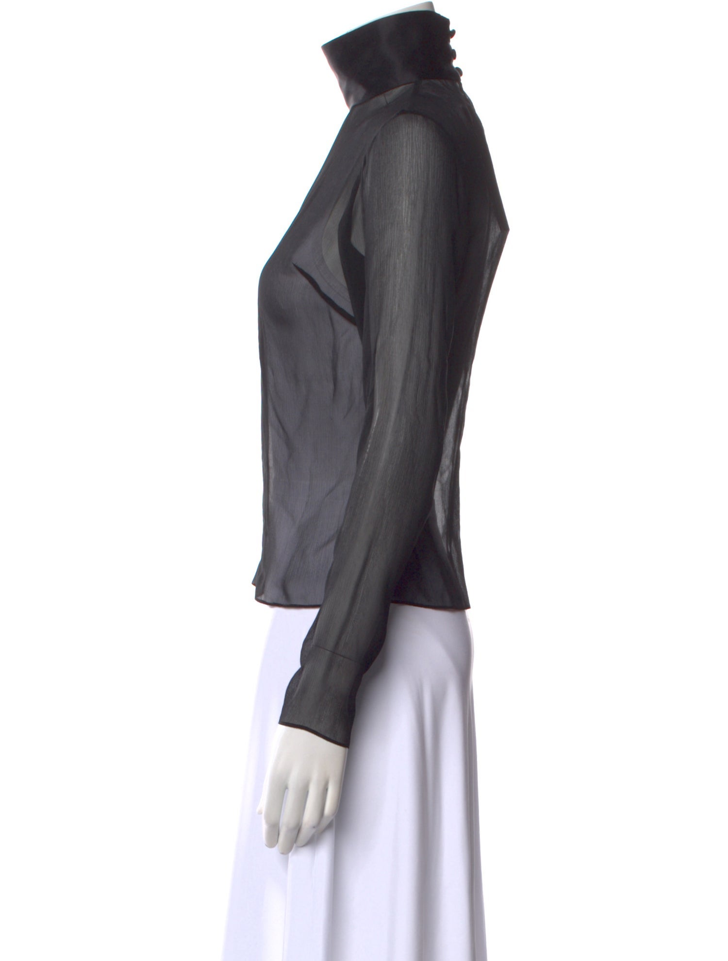 Markarian Mock Neck Long Sleeve Blouse