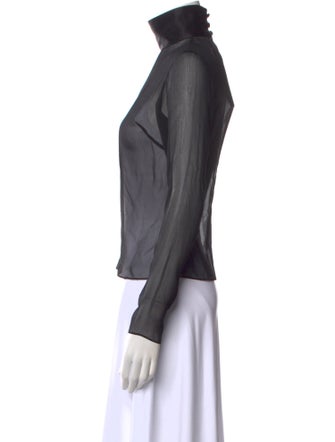 Markarian Mock Neck Long Sleeve Blouse