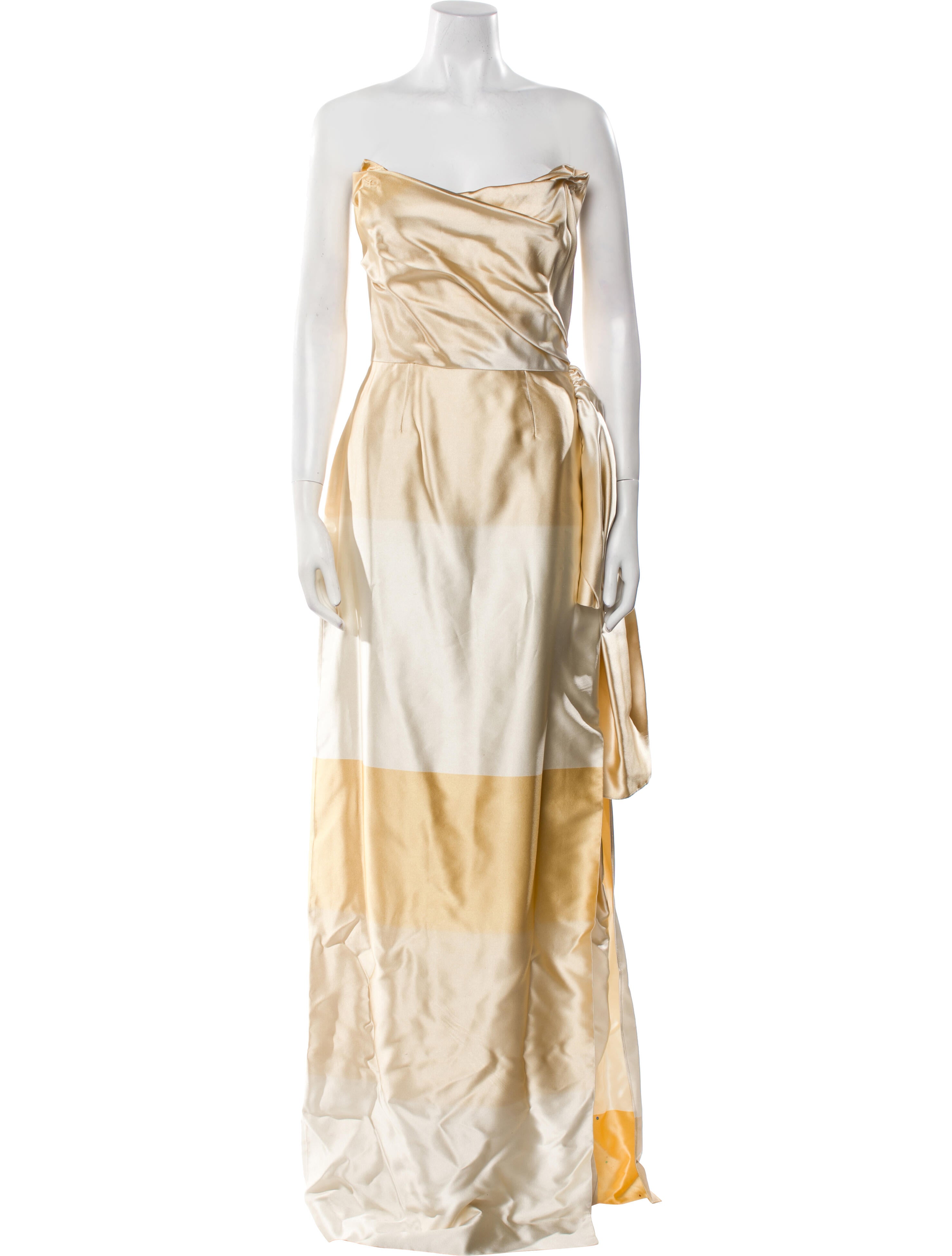 Markarian Silk Long Dress in Neutrals, Women's US 2 | Xs