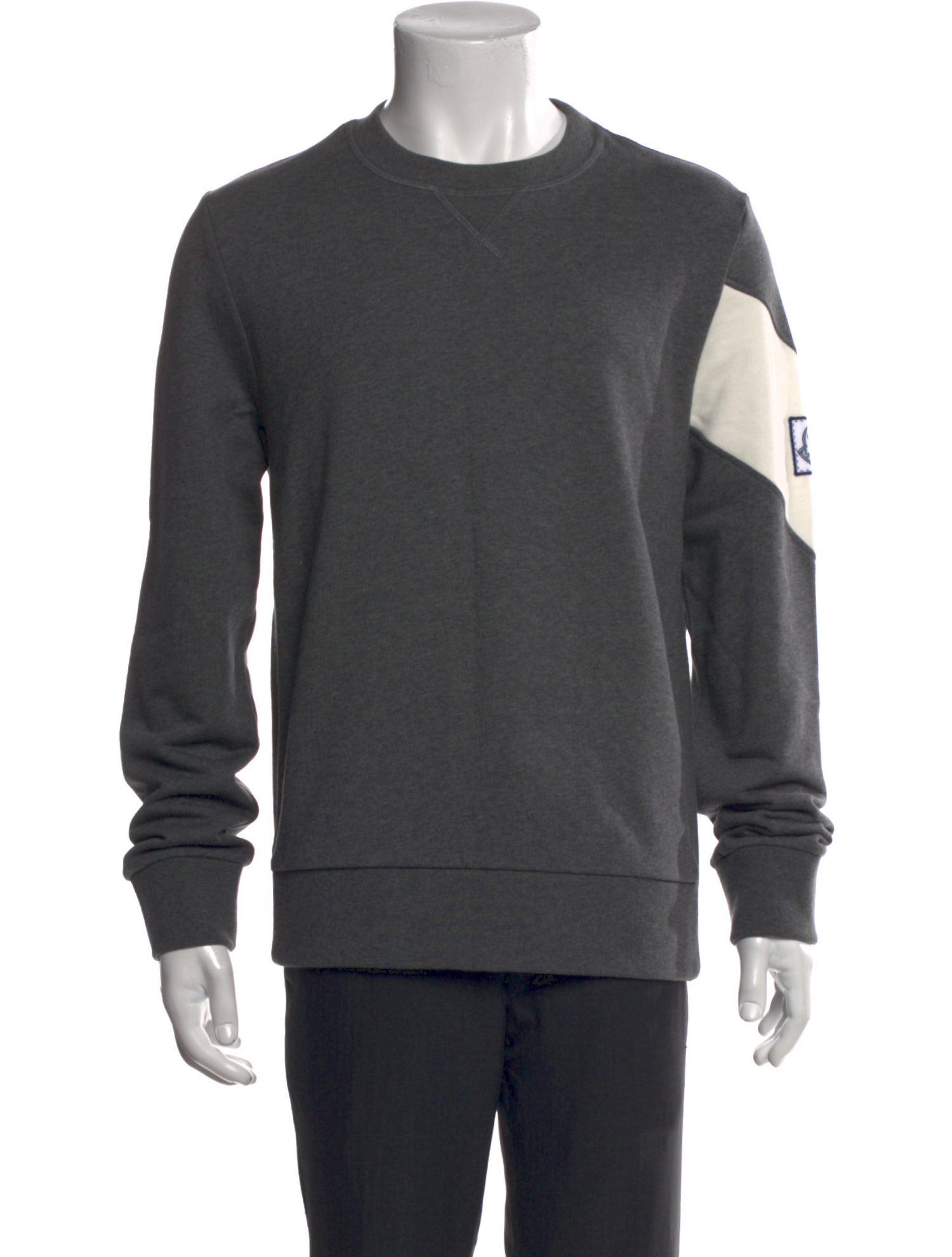 Moncler Gamme Bleu Colorblock Pattern Crew Neck Sweatshirt