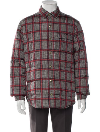 Moncler Gamme Bleu Down Plaid Print Windbreaker