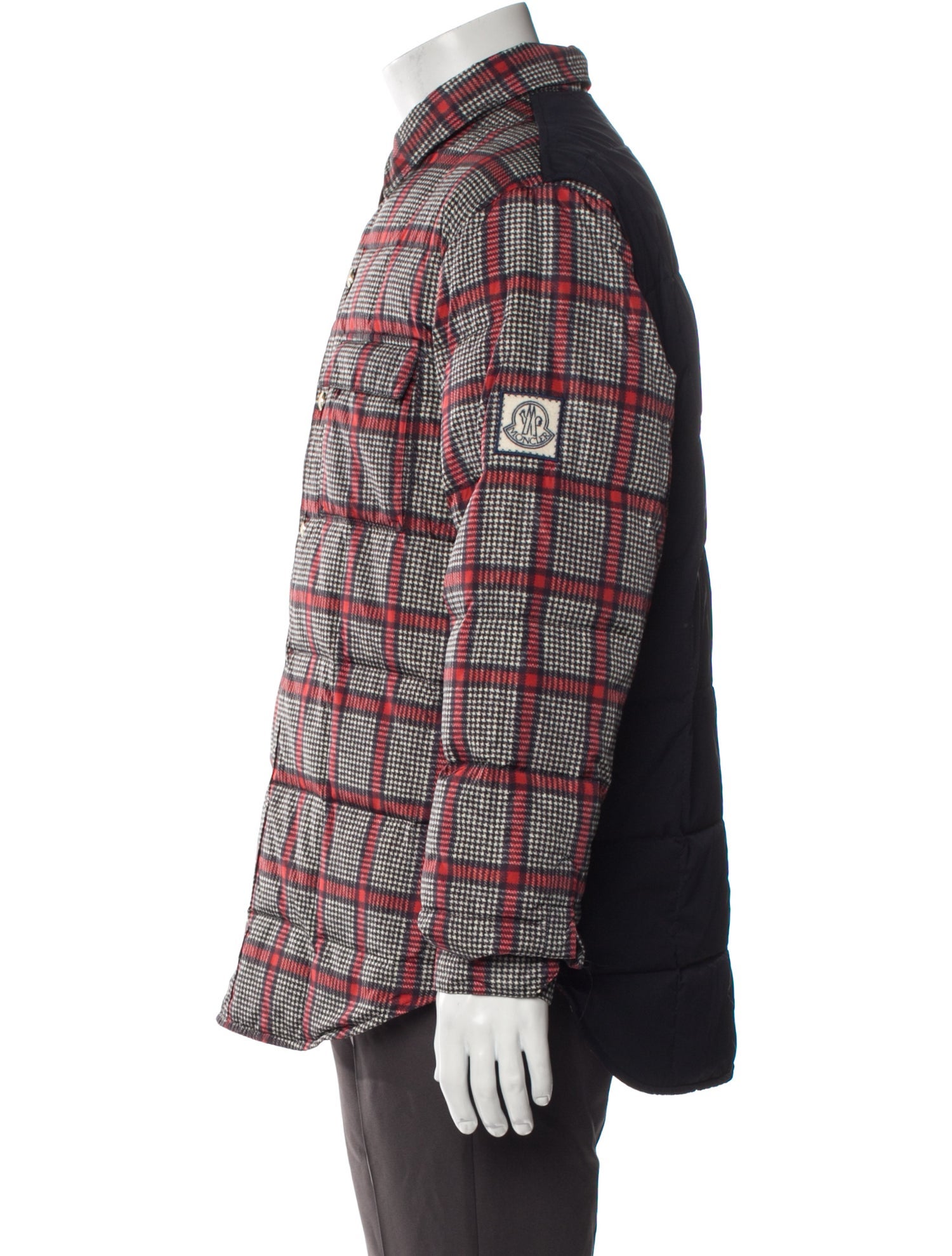 Moncler Gamme Bleu Down Plaid Print Windbreaker