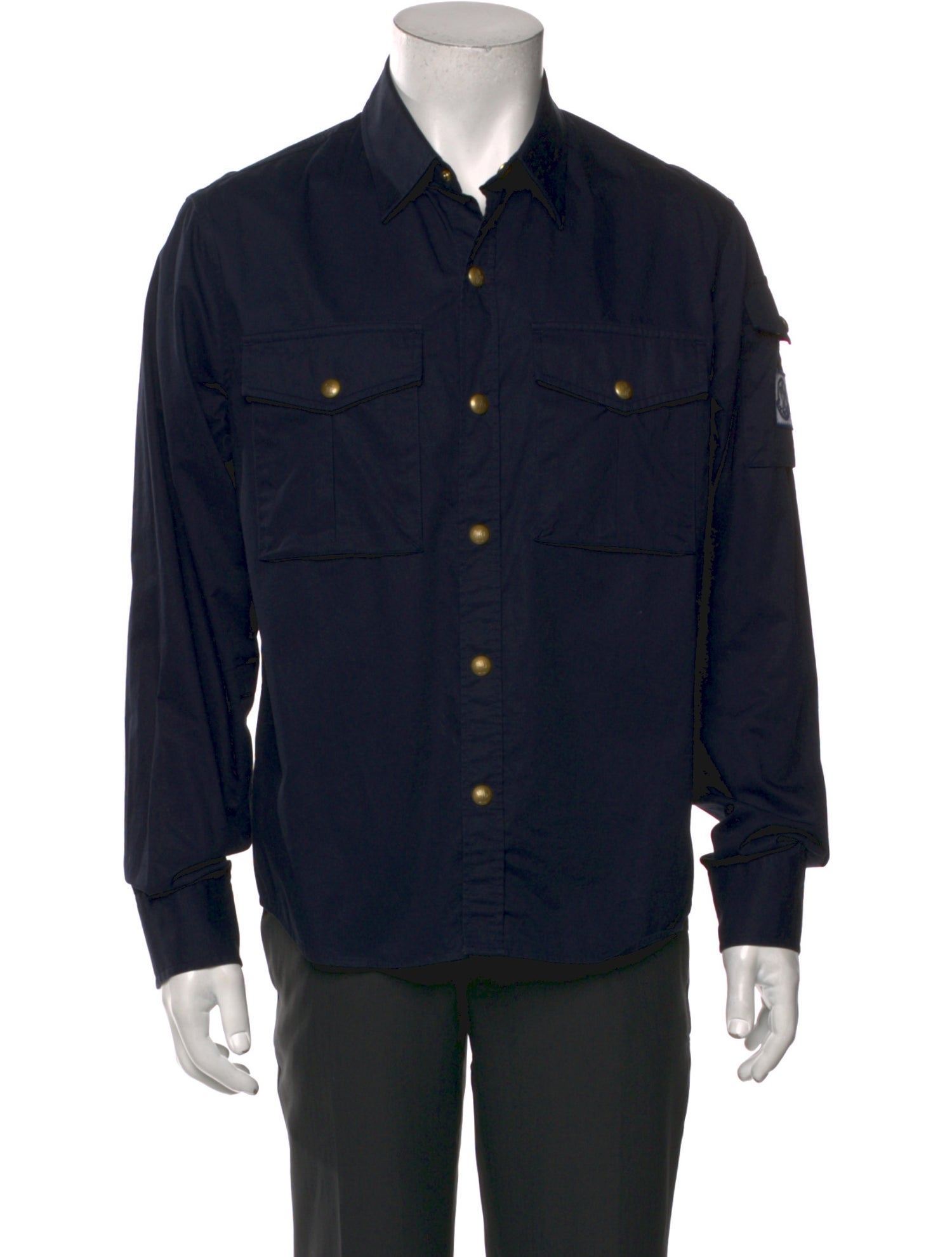 Moncler Gamme Bleu Long Sleeve Denim Shirt