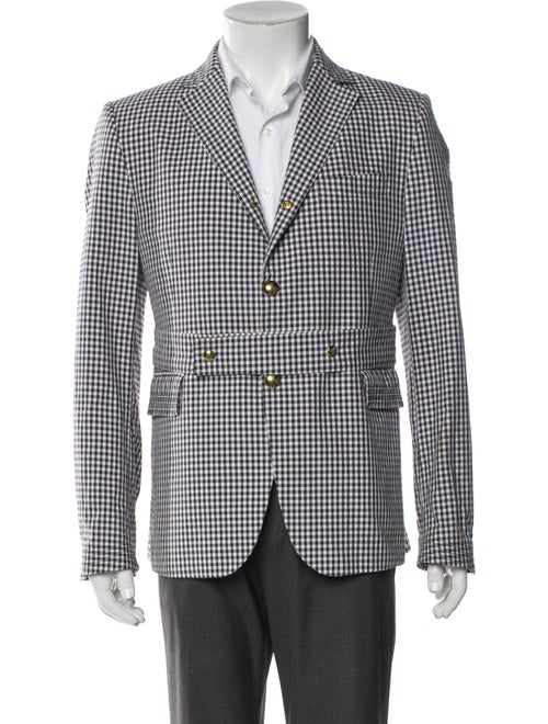 Moncler Gamme Bleu Plaid Print Peacoat