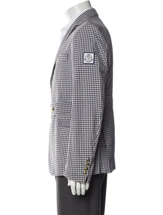 Moncler Gamme Bleu Plaid Print Peacoat