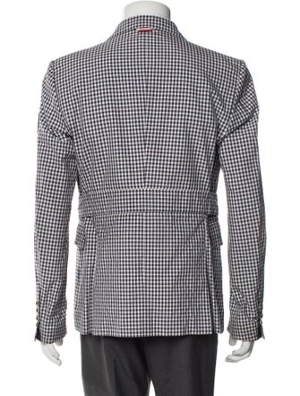 Moncler Gamme Bleu Plaid Print Peacoat