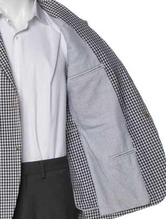 Moncler Gamme Bleu Plaid Print Peacoat