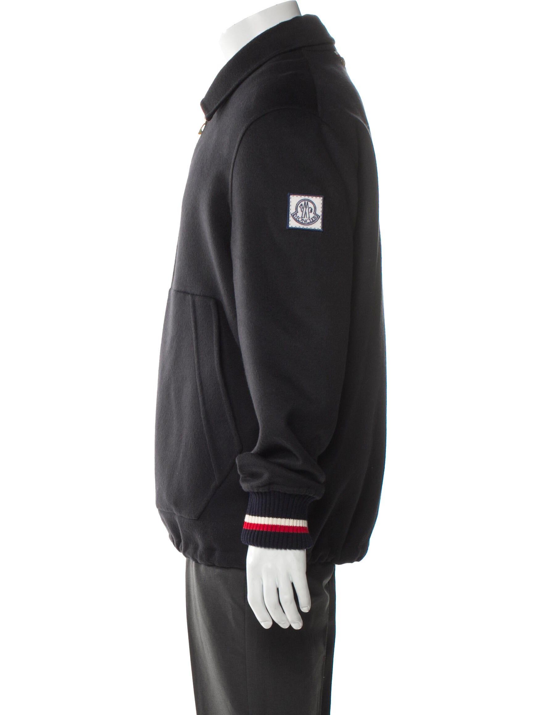Moncler Gamme Bleu Striped Bomber Jacket