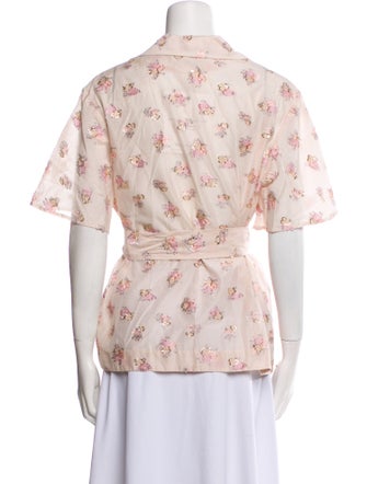 Maggie Marilyn Floral Print Short Sleeve Button-Up Top