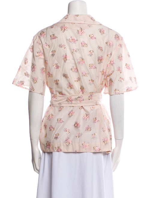 Maggie Marilyn Floral Print Short Sleeve Button-Up Top