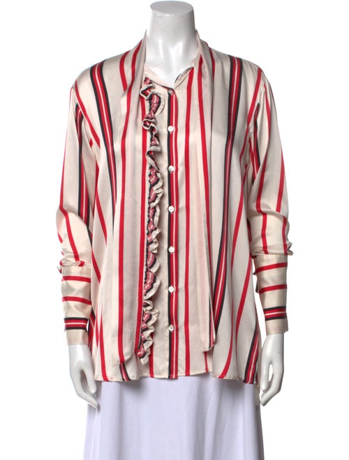 Maggie Marilyn Silk Striped Button-Up Top