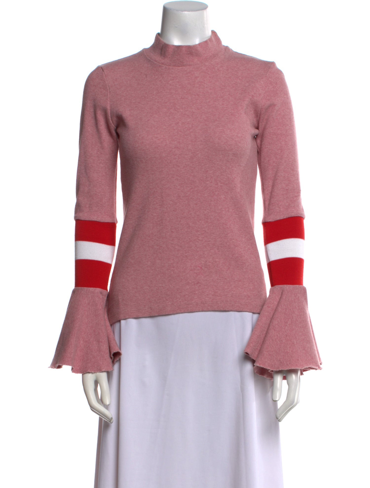 Maggie Marilyn Colorblock Pattern Mock Neck Sweater
