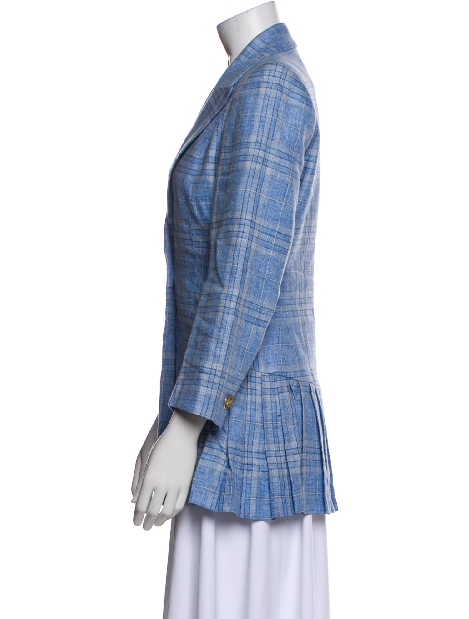 Maggie Marilyn Linen Plaid Print Coat