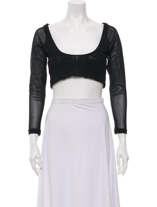 Molly Goddard Scoop Neck Three-Quarter Sleeve Crop