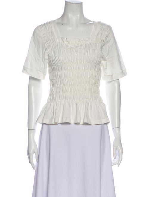 Molly Goddard Square Neckline Short Sleeve Blouse