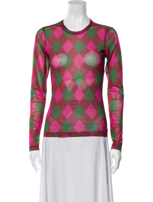 Molly Goddard 2019 Plaid Print Top Pink