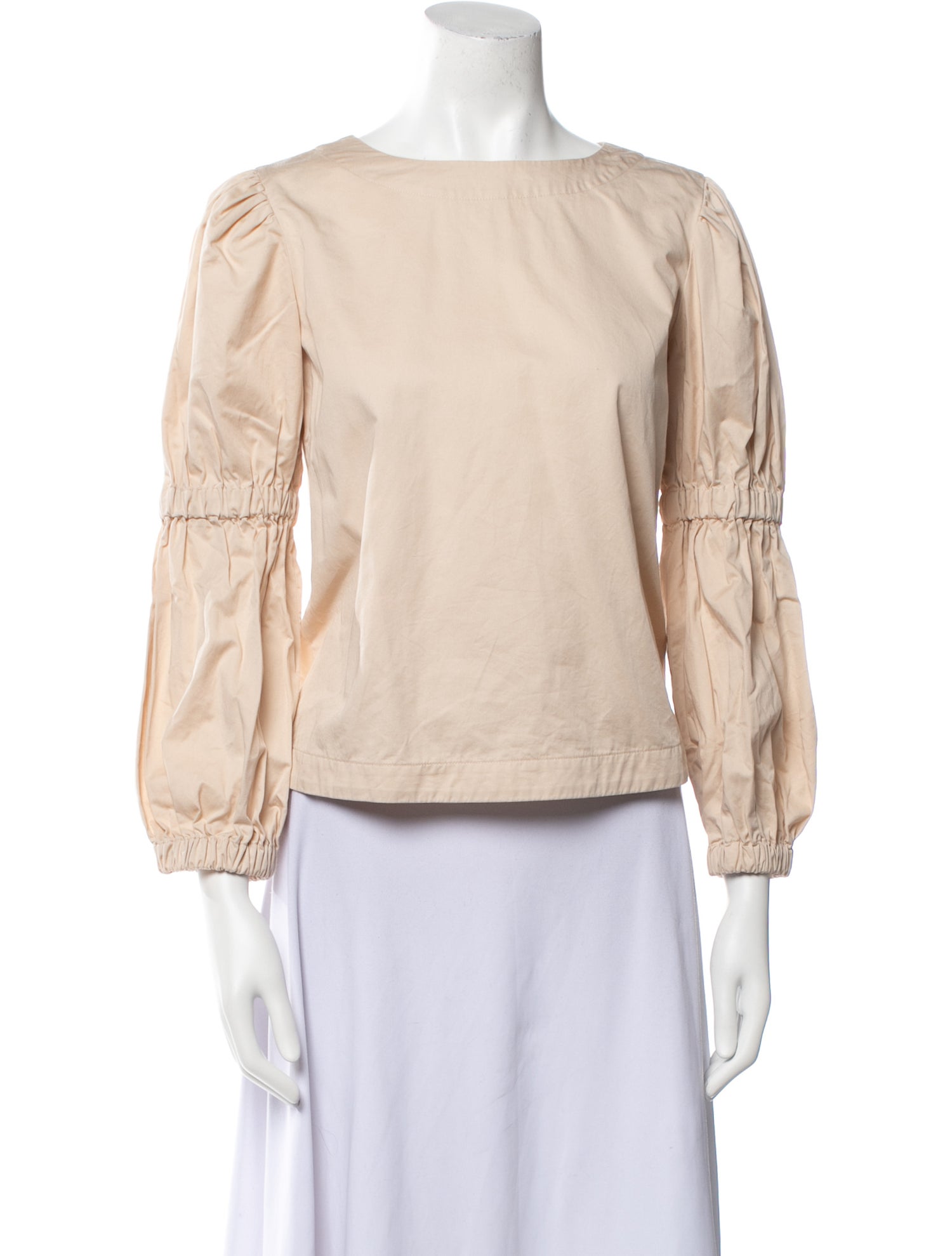 Molly Goddard Bateau Neckline Three-Quarter Sleeve Blouse