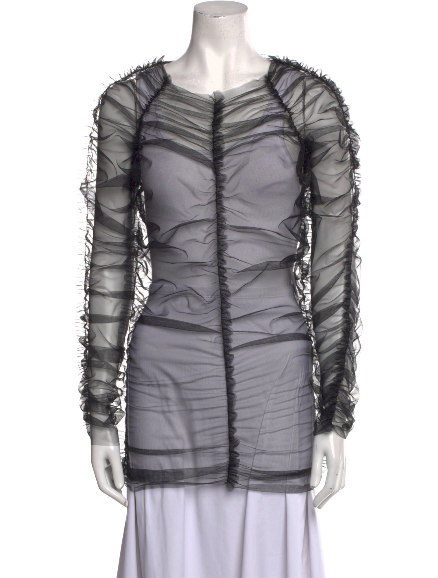 Molly Goddard Square Neckline Long Sleeve Tunic