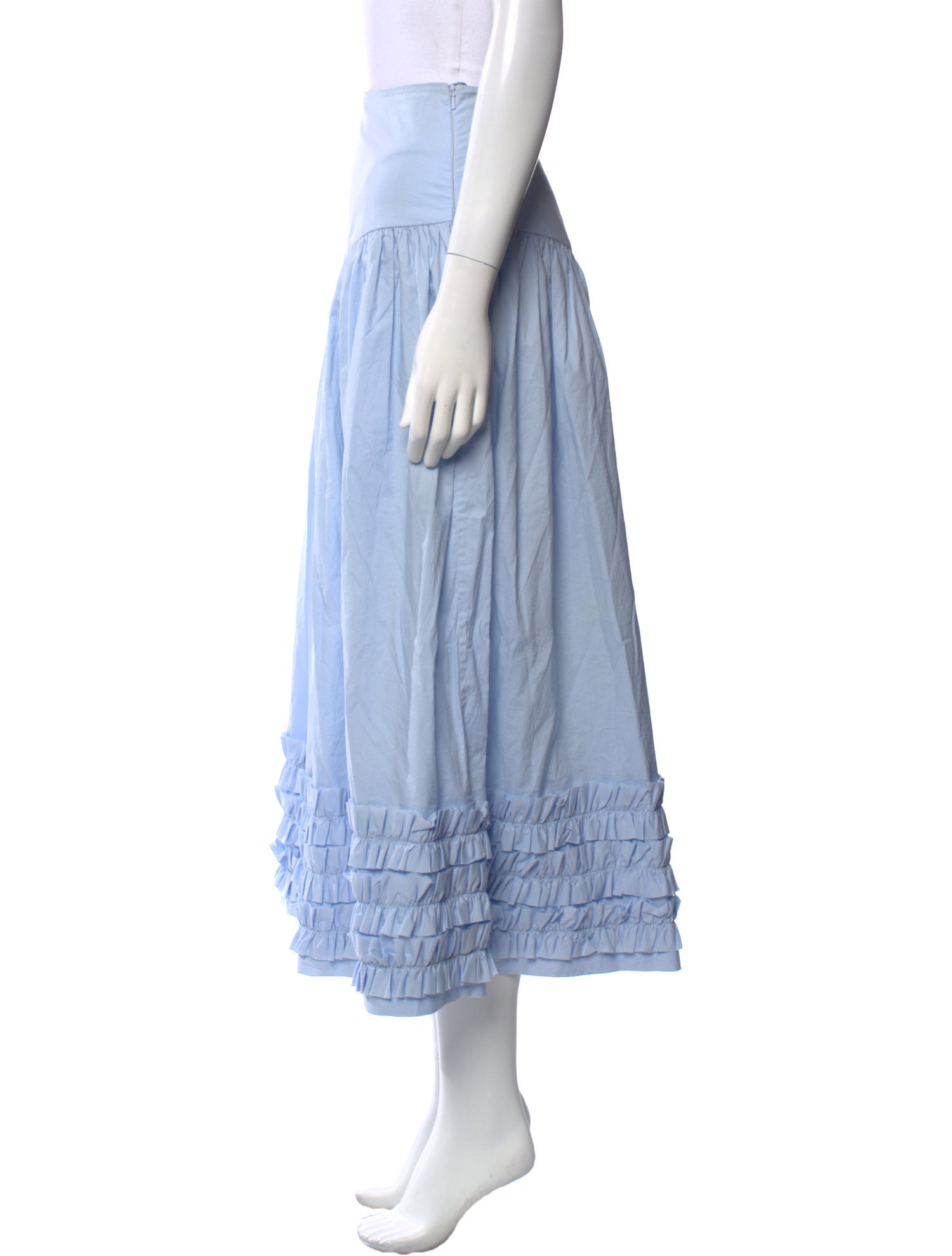 Molly Goddard Ruffle Embellishment Midi Length Skirt