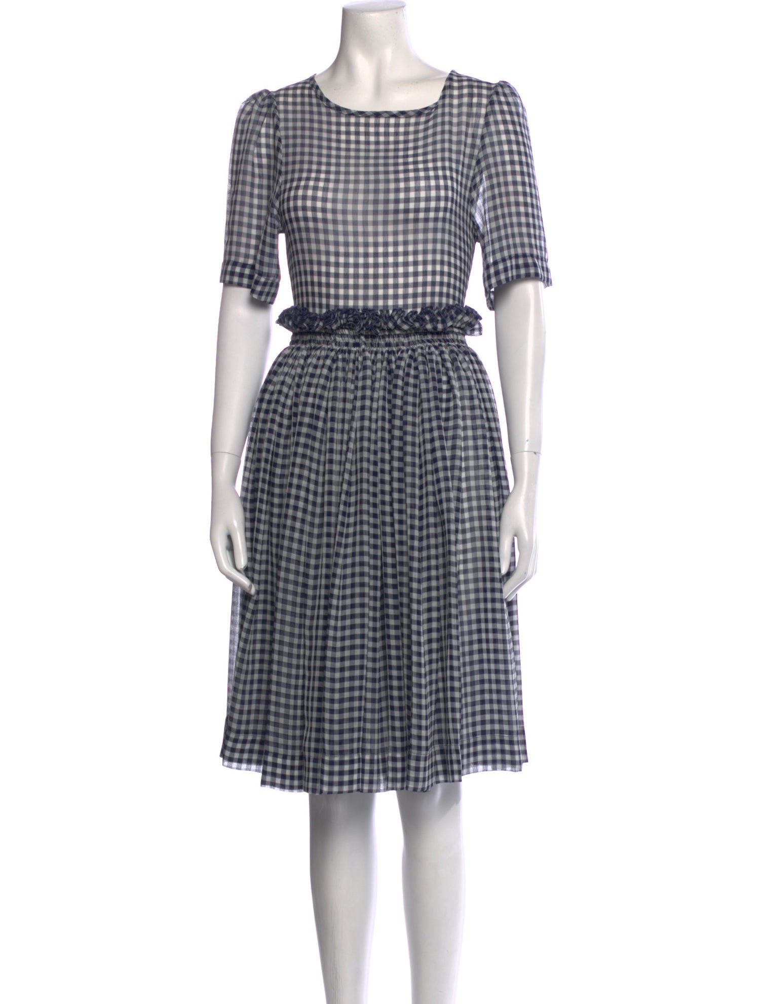 Molly Goddard Plaid Print Knee-Length Dress