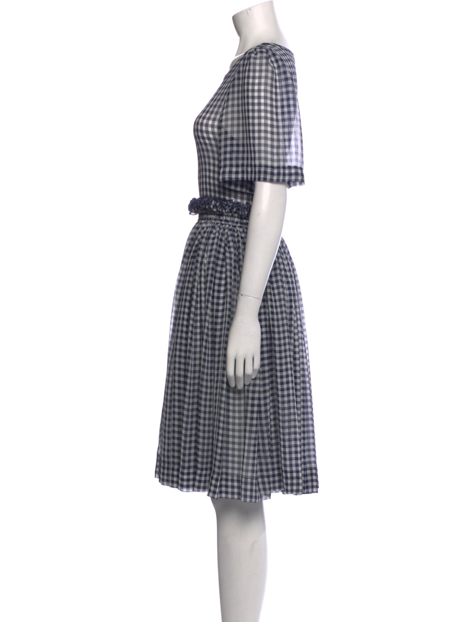 Molly Goddard Plaid Print Knee-Length Dress