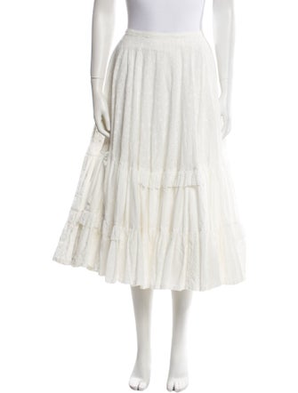 Molly Goddard Embroidered Accent Midi Length Skirt