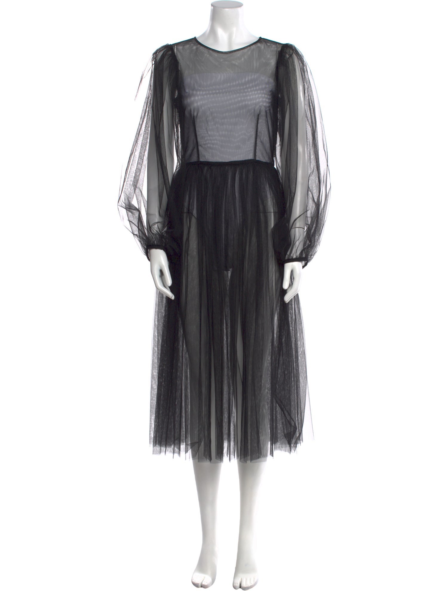 Molly Goddard Crew Neck Midi Length Dress