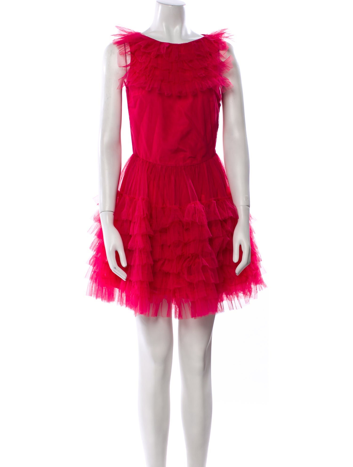 Molly Goddard Bateau Neckline Mini Dress