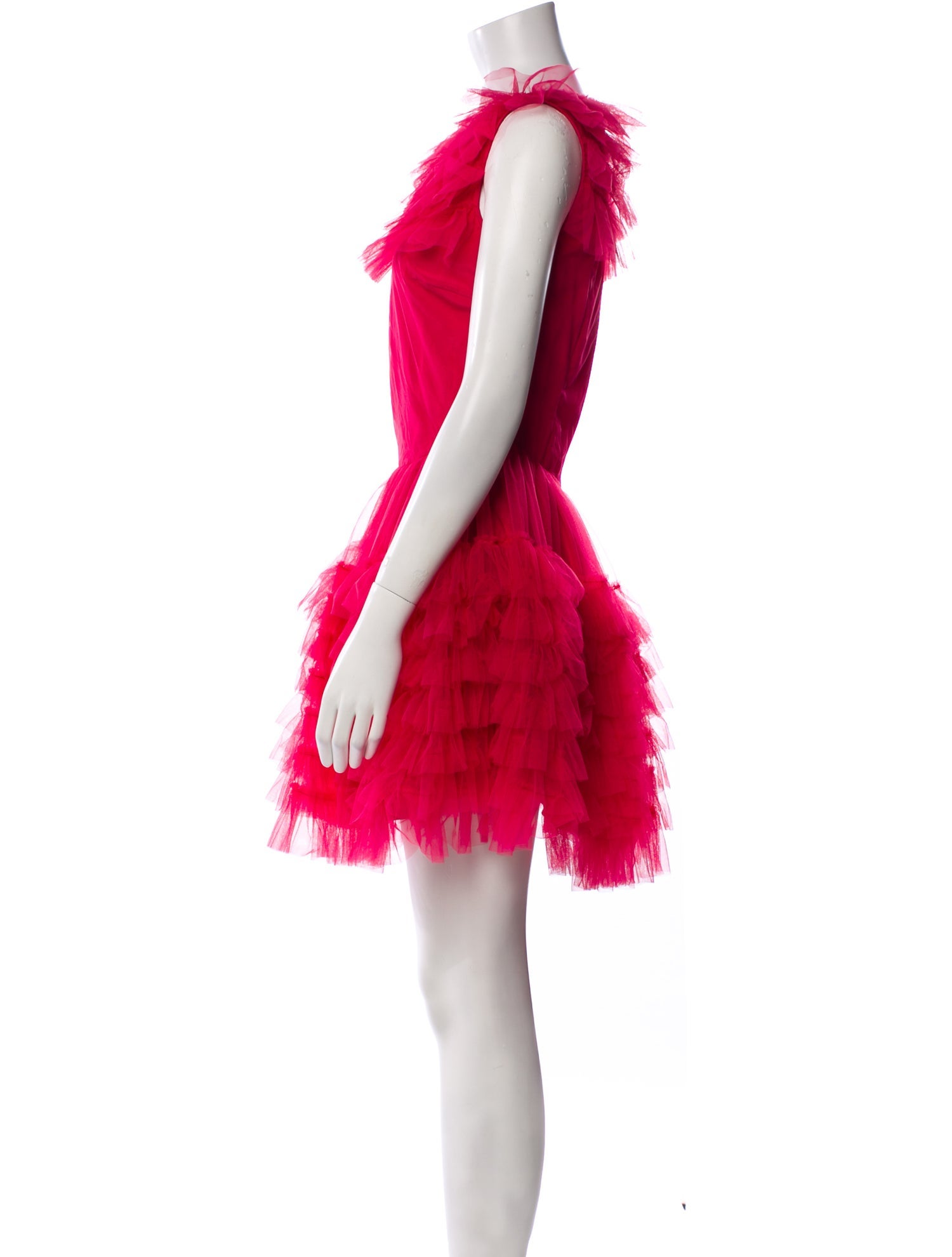 Molly Goddard Bateau Neckline Mini Dress