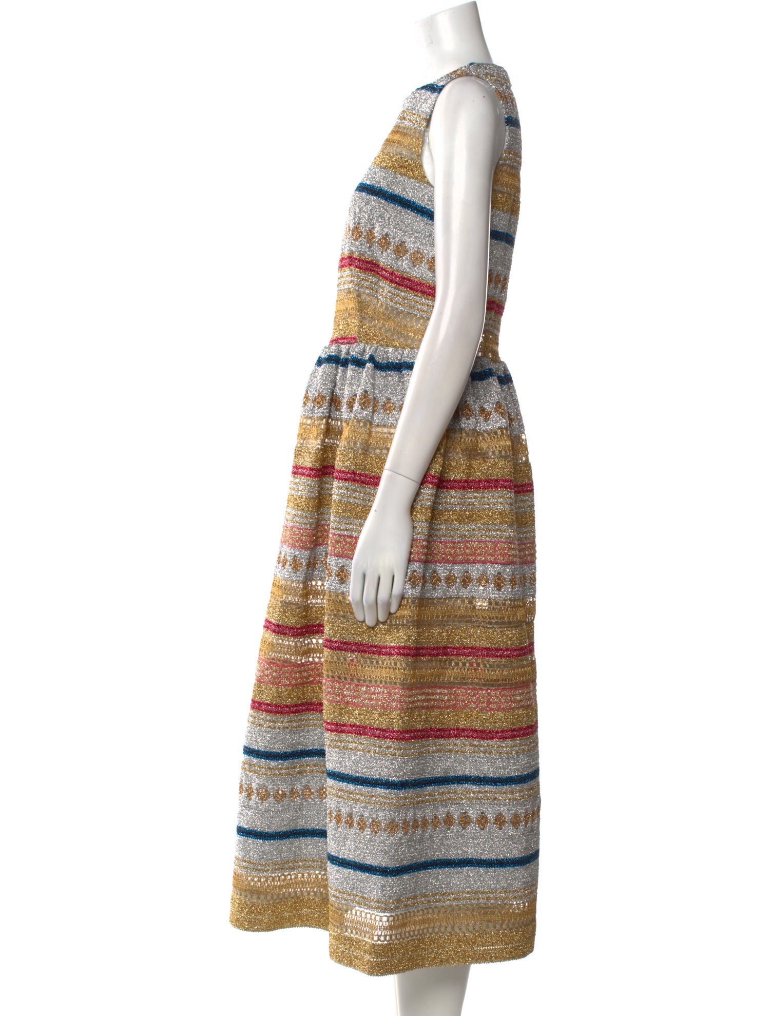 Molly Goddard Striped Midi Length Dress