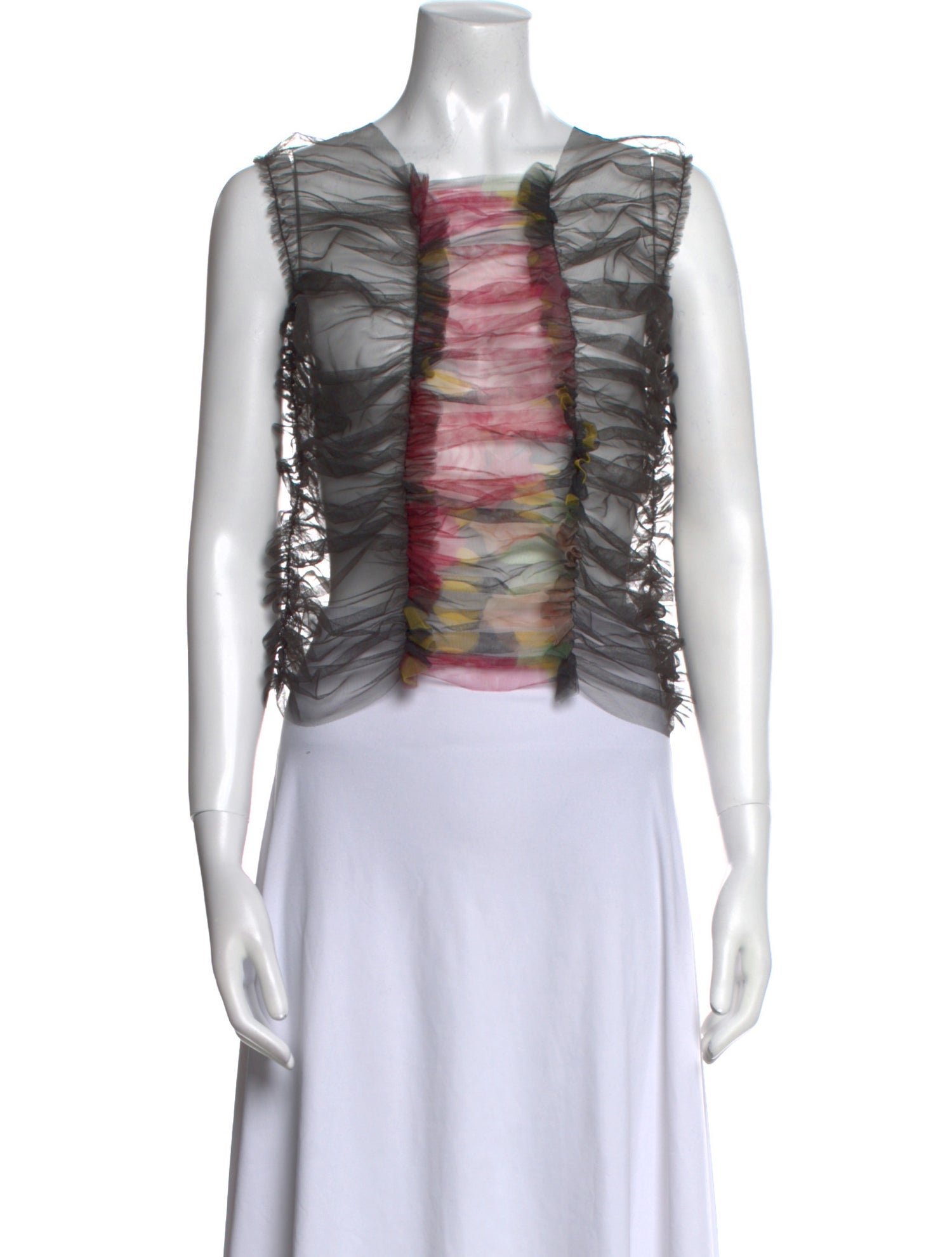 Molly Goddard Lace Pattern Crew Neck Crop Top w/ Tags