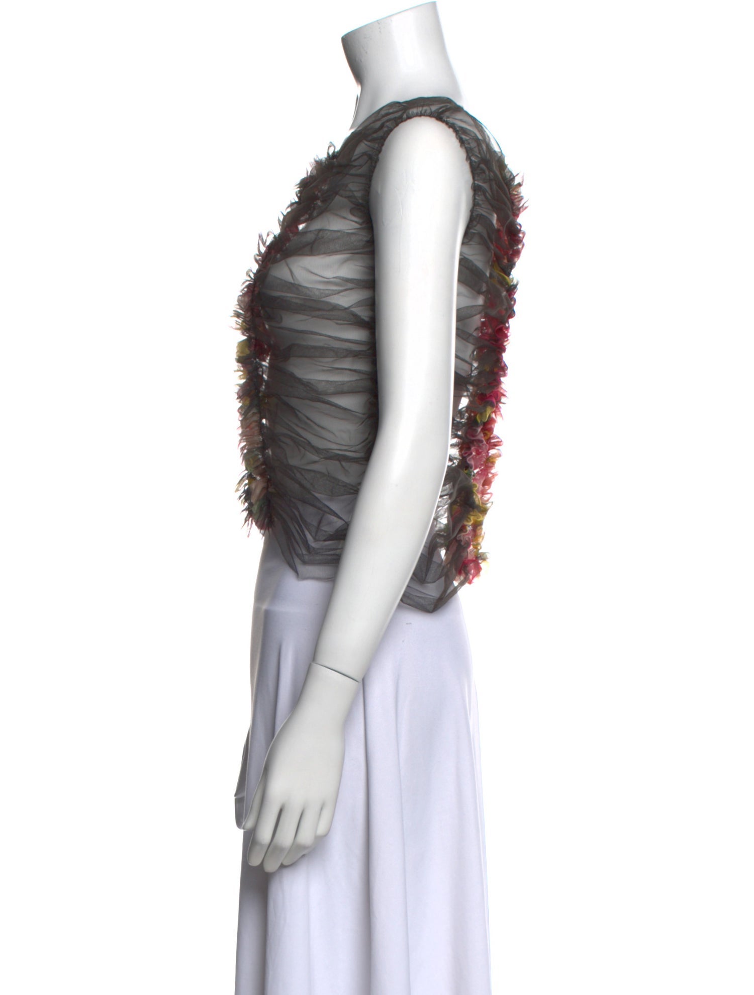 Molly Goddard Lace Pattern Crew Neck Crop Top w/ Tags