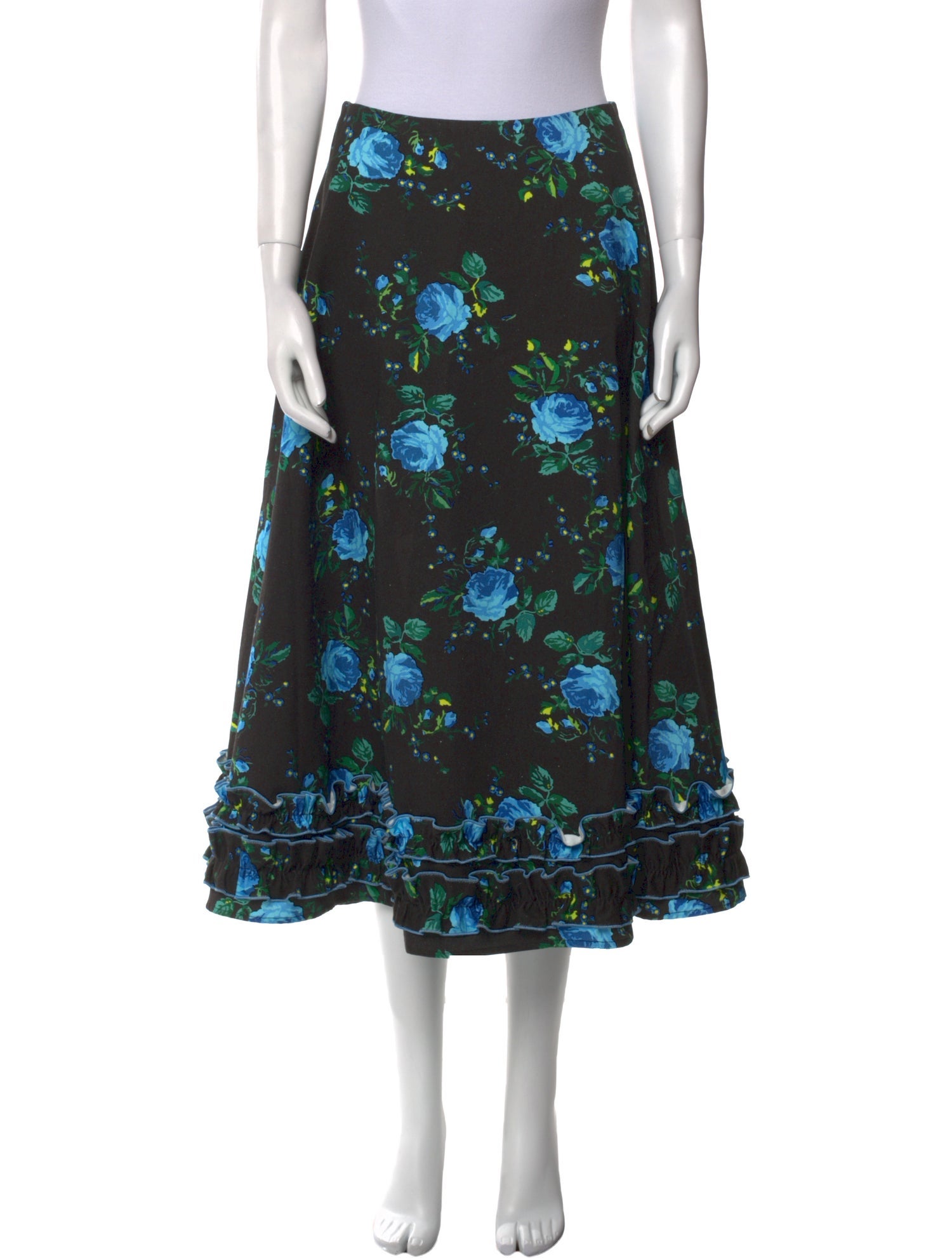 Molly Goddard Floral Print Midi Length Skirt