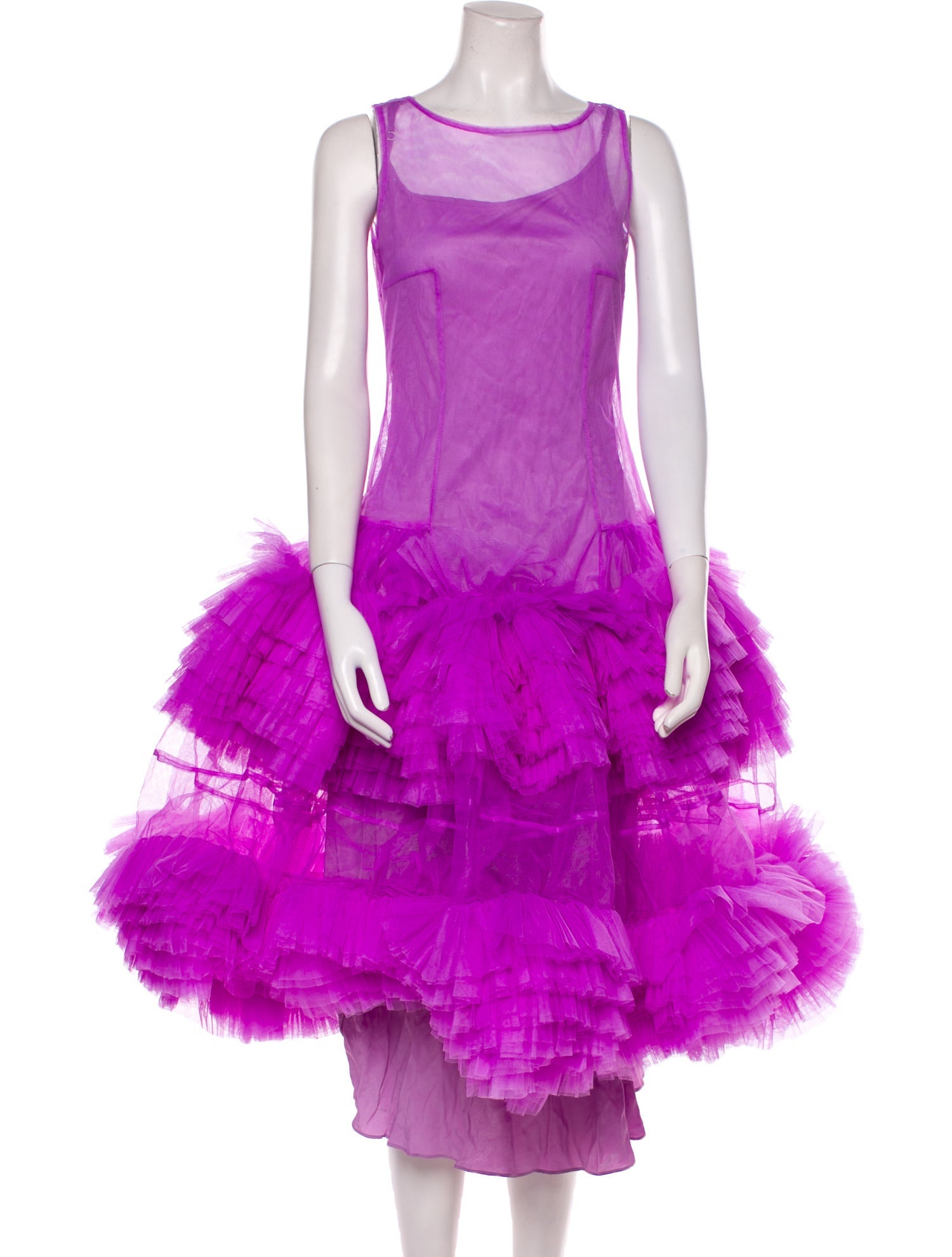 Molly Goddard Bateau Neckline Long Dress