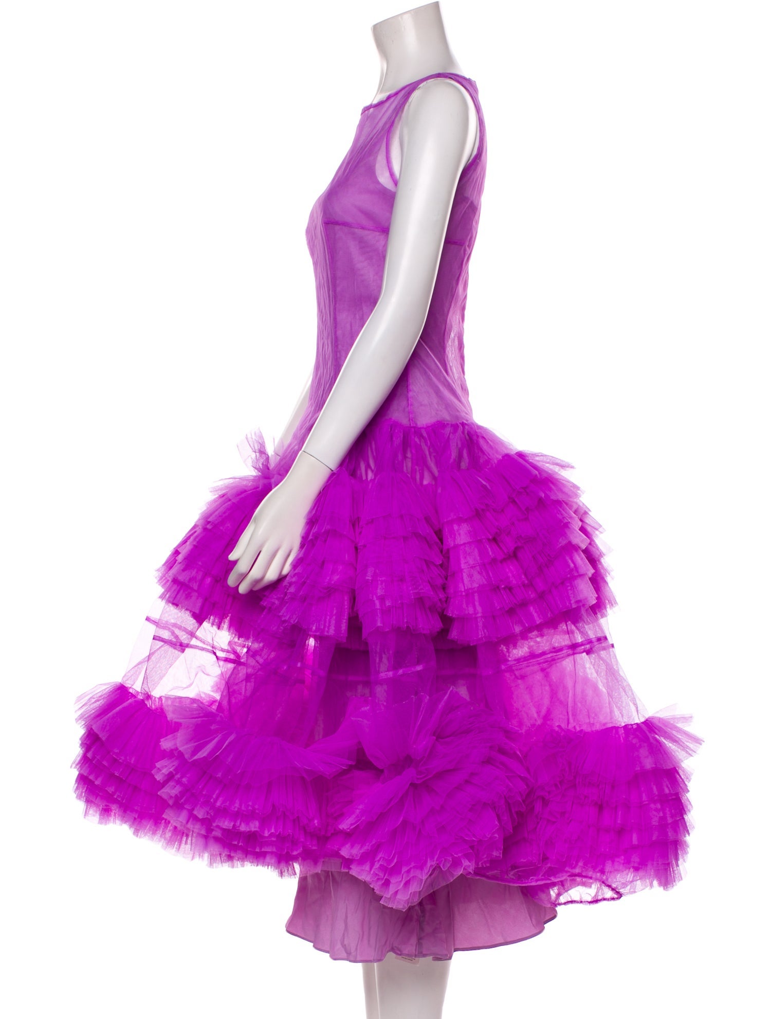 Molly Goddard Bateau Neckline Long Dress