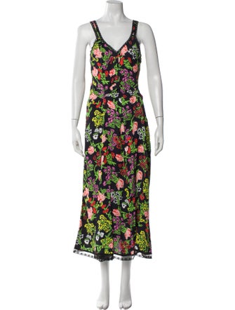 Molly Goddard Floral Print Long Dress