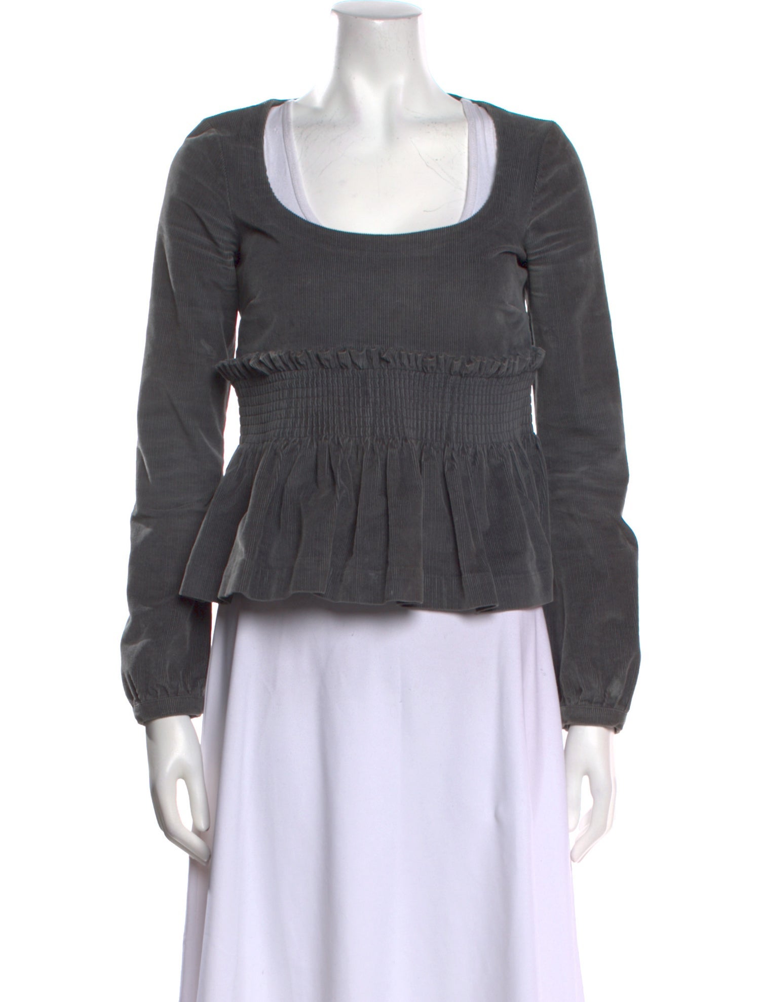 Molly Goddard Scoop Neck Long Sleeve Top