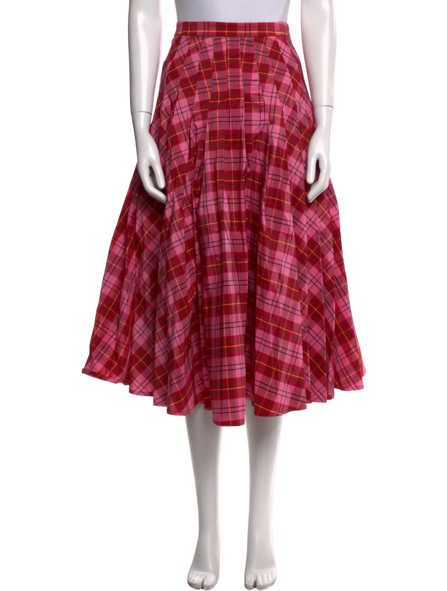 Molly Goddard Plaid Print Midi Length Skirt w/ Tags