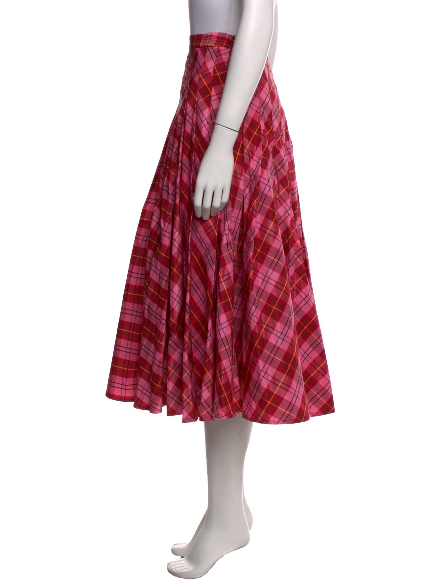 Molly Goddard Plaid Print Midi Length Skirt w/ Tags