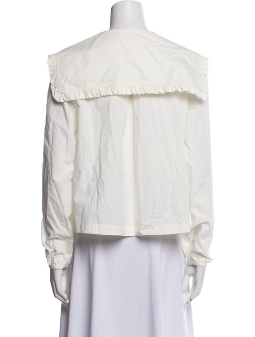 Molly Goddard Mock Neck Long Sleeve Button-Up Top