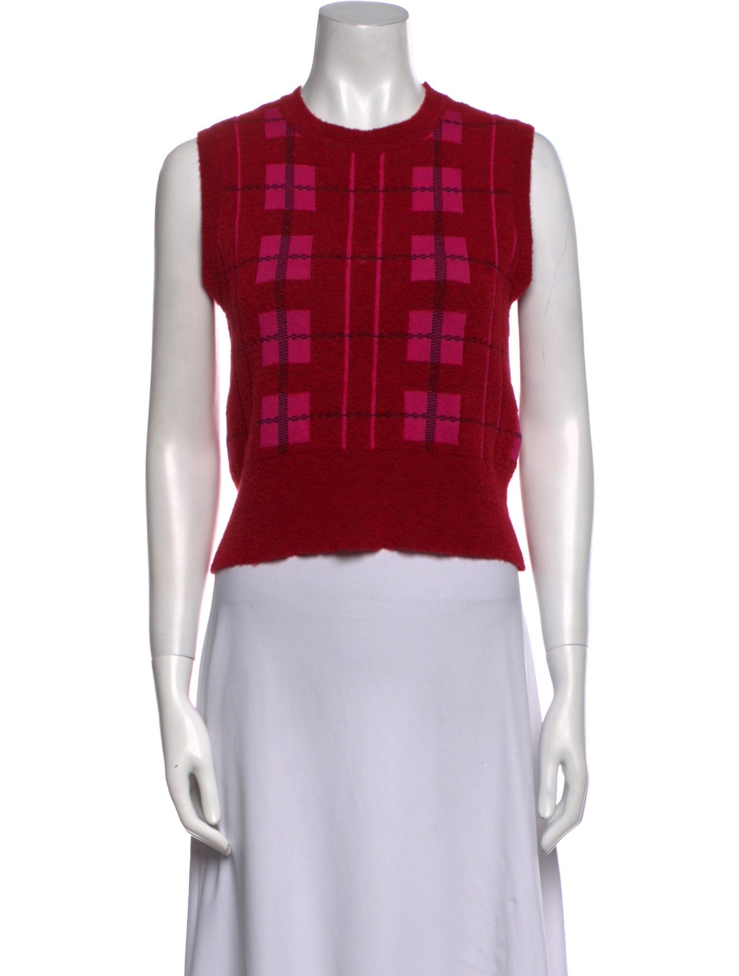 Molly Goddard Crew Neck Sleeveless Crop Top