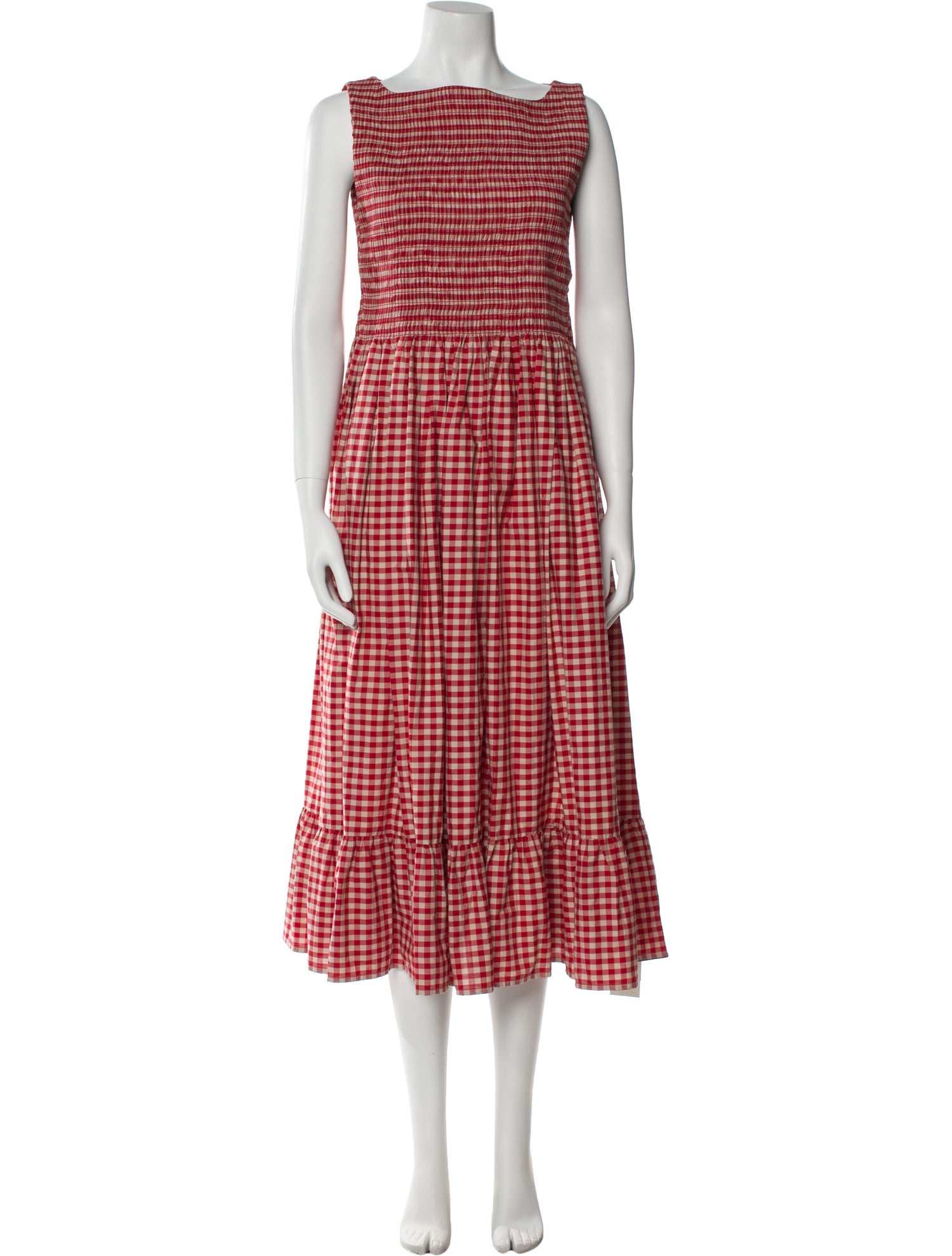 Molly Goddard Plaid Print Long Dress