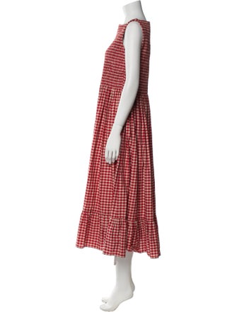 Molly Goddard Plaid Print Long Dress