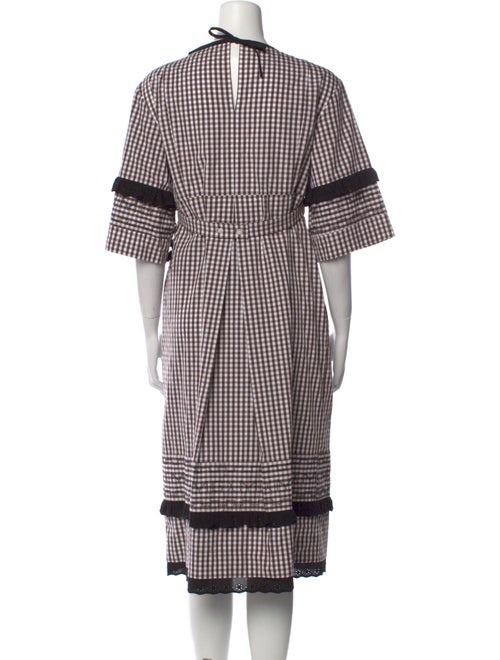 Molly Goddard Plaid Print Midi Length Dress