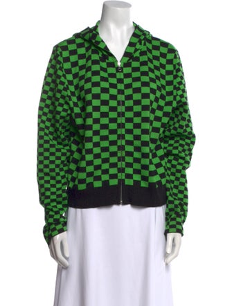 Molly Goddard Plaid Print V-Neck Button-Up Top