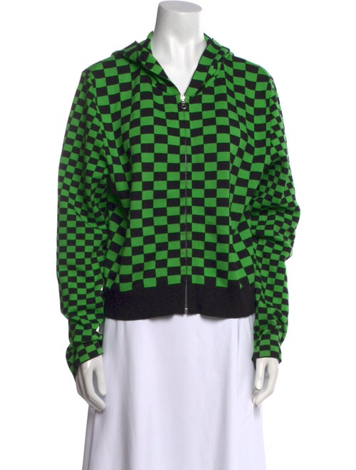 Molly Goddard Plaid Print V-Neck Button-Up Top