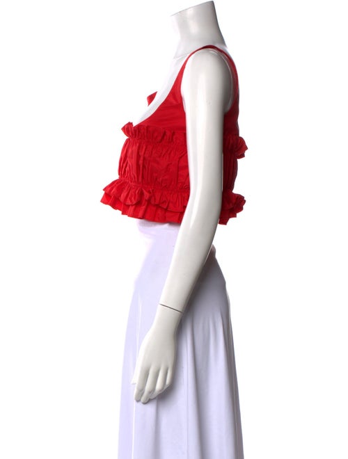 Molly Goddard Square Neckline Sleeveless Crop Top